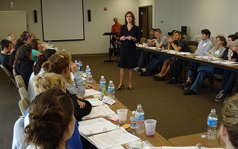 Attorney Traci Hutton teaching a Texas Real Estate Commission course